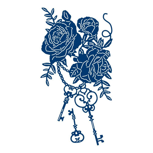 Tattered Lace Heart, Silver, Roses: 442925