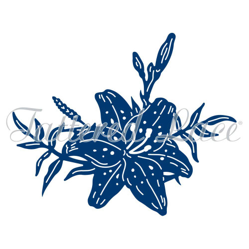 Tattered Lace Tiger Lily Die, Metal, Silver, 10.1 x 8.2 x 0.3 cm