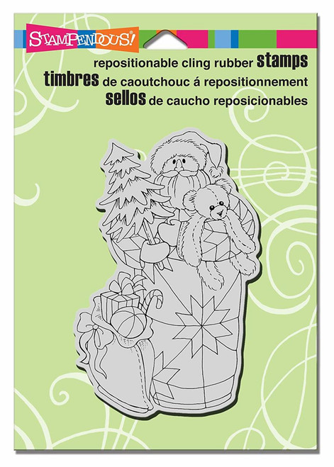 Stampendous Cling Quilted Santa Rubber Stamp