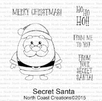 North Coast Creations Cling Rubber Stamps, 5' by 6.75'- Secret Santa