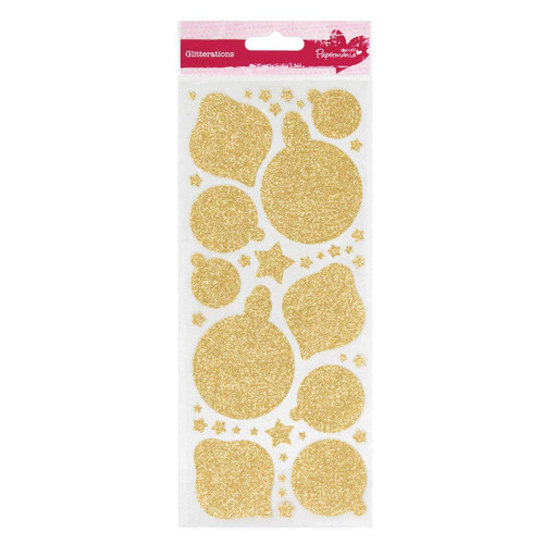 DoCrafts Glitterations Filigree Baubles Gold Peel-Style stickers