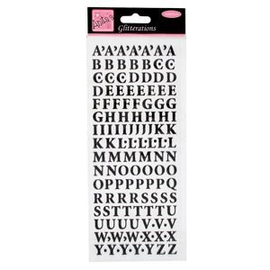 Docrafts glitterations - upper case alphabet - black