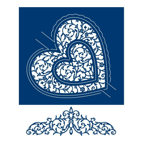 Tattered Lace Swing Lace Heart, Metal, Silver, 441480