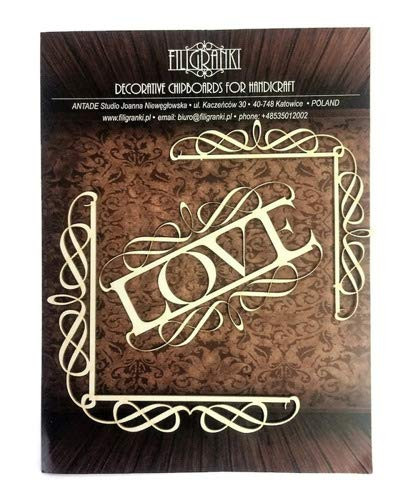 Filigranki Laser Cut Decorative Chipboards for Handicraft- Love