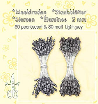 Leanne Creatief Light Grey Pearl Stamen. 80 Pearl and 80 matt Stamens