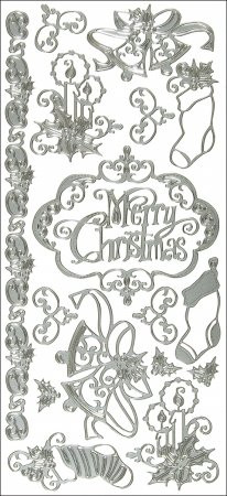 Hot Off The Press DAZ-2043 Dazzles Stickers-Silver Merry Christmas