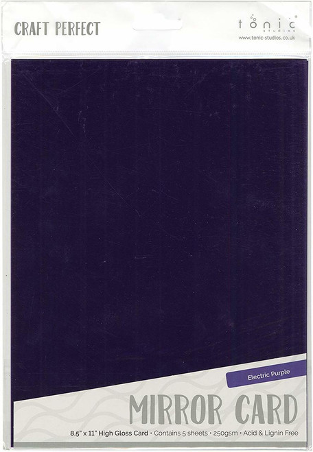 Craft Perfect Mirror Glossy Cardstock Electric Purple 8.5X11