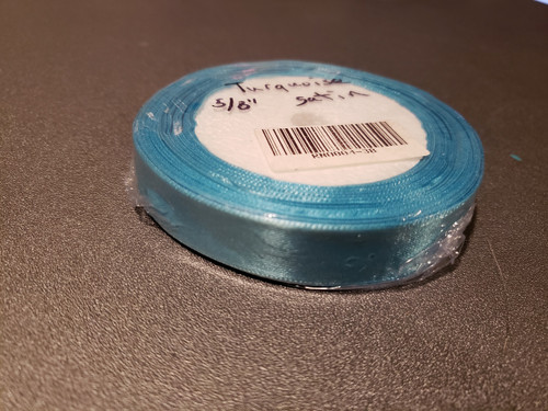 25 yd Satin Ribbon 5/8" Turquoise  25-yards RN0004-38
