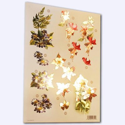 Craft UK - Bright Blue Daisies & Bleeding Hearts -Metalic