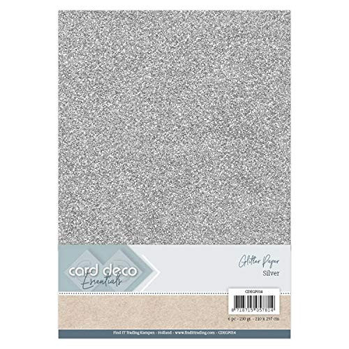Card Deco Essentials Glitter Paper- Silver