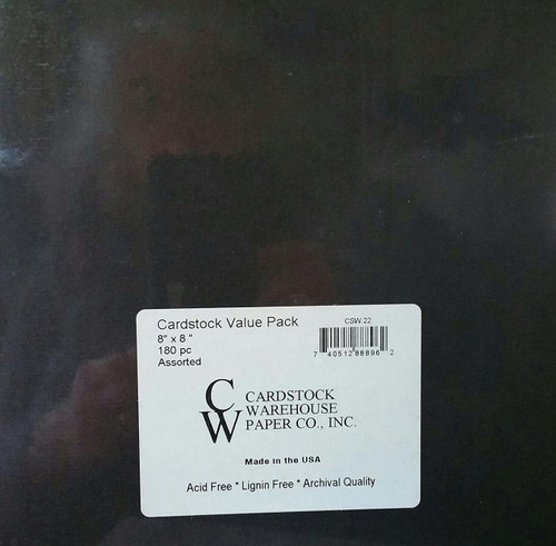Cardstock Warehouse Cardstock Value Pack 180 8x8 Sheets Assorted Colors