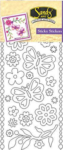 Starform Butterfly and Flower 2957 Double Stick Peel Stickers Outline