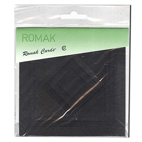 Romak Square Frame Cards- Black