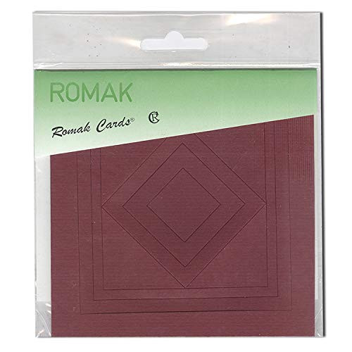 Romak Square Frame Cards- Burgandy