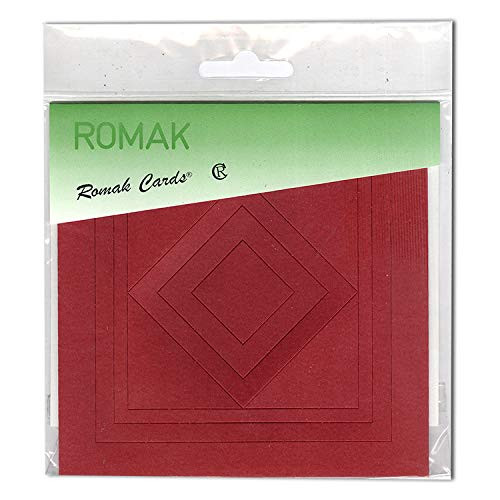 Romak Square Frame Cards- Red