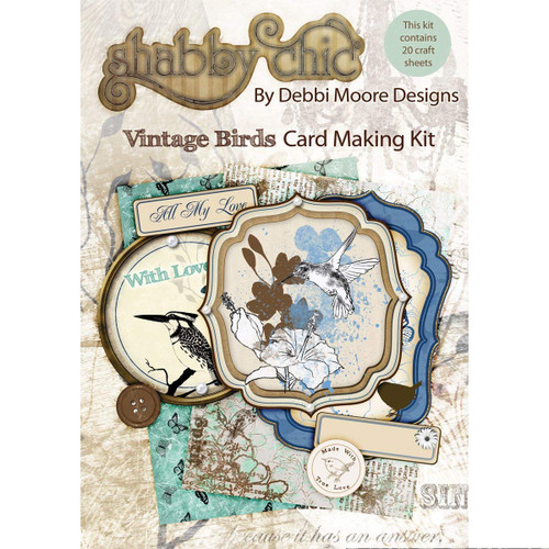 Debbi Moore Designs DMNC002 Shabby Chic Card Making Kit, Vintage Birds