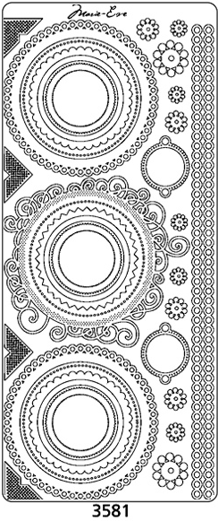 Peel Off Corner 3581 Gold Harmonie Embroidery Outline Sticker