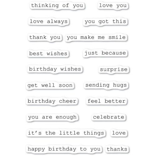 Memory Box Best Life Typewriter Sentiments Clear StampsCL5237