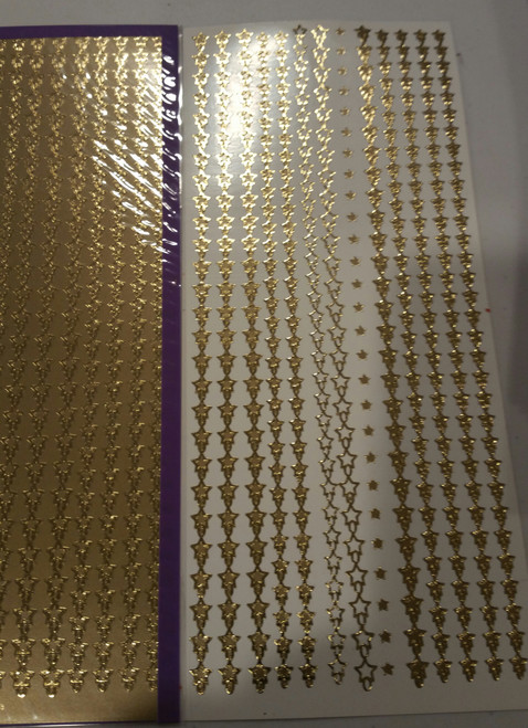 Sticker King  Gold Foil Star Chain Border Accents Outline Peel Sticker