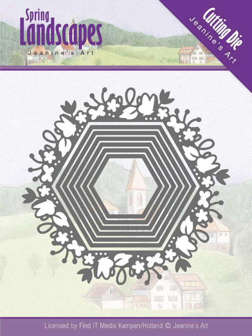 Find It Trading Jeanine's Art Spring Landscapes Die-Spring Hexagon