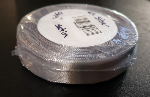 25 yd Satin Ribbon 3/4" LT SILVER  25-yards RN0005-3