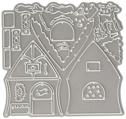 CottageCutz Reindeer Barn 3.8'X3' Die