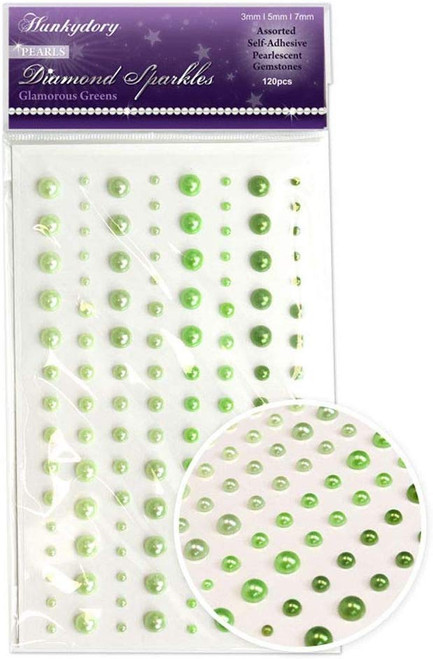 Hunkydory Diamond Sparkles Glamorous Greens Self-Adhesive Pearls