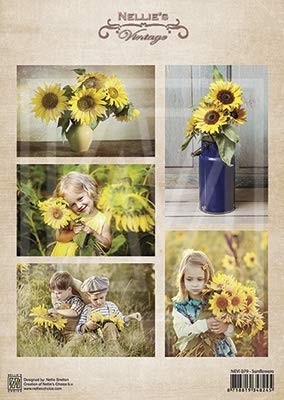 Nellie's Vintage Prints-Sunflowers NEVI079