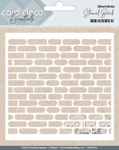 Card Deco Essentials Mixed Media Stencil - Brick 13x13cm