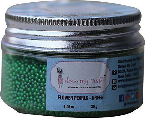 Dress My Craft Flower Pearls 1oz-Green