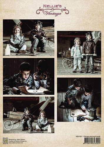 Nellie's Vintage Prints- Vintage Playing Friends NEVI057