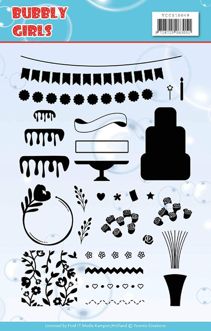 Yvonne Creations Clear Stamps-Bubbly Girls