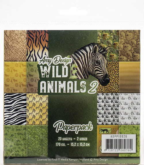 Find It Trading Amy Design Wild Animals 2 6x6 in Paperpack ADPP10026