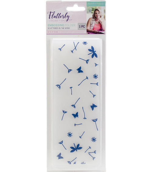 Crafter's Companion Sara Signature Flutterby Scattered in the Wind Embossing Folder, 8"x3"