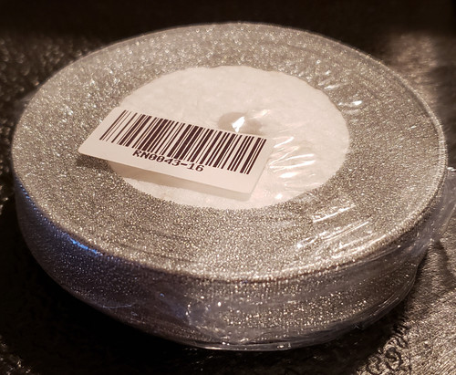 25 yd Metallic Glitter Ribbon 5/8" Silver 25-yards RN0043-16