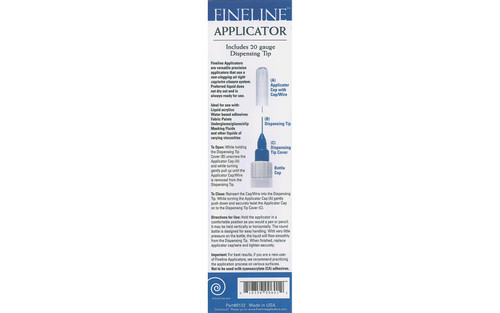 Fineline Products Precision Applicator Bottle 20ga 3pc- Empty