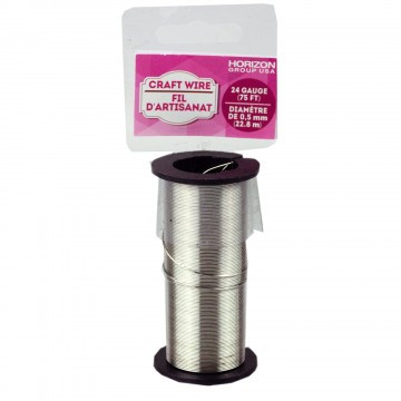 24 Gauge Silver Craft Wire- 75 feet