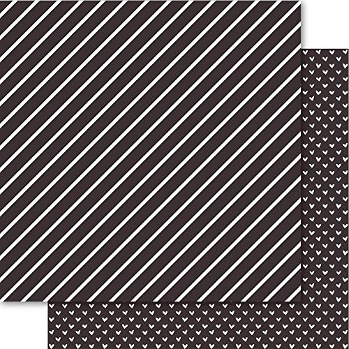 Ruby Rock-It Bella Hearts & Stripes Foiled Cardstock 12'X12'-Indigo