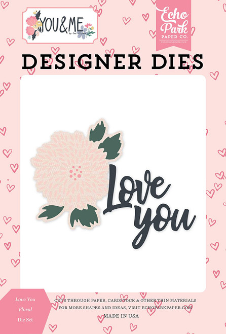 Echo Park Paper Company YM168040 Love You Floral Set die, Blue/Pin/Purple/Pastel/Yellow/Green/