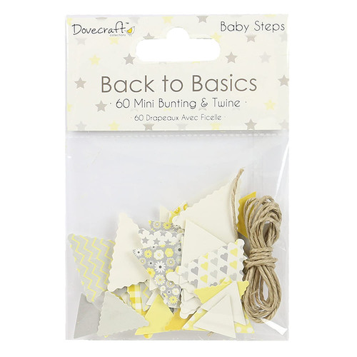 Dovecraft Back to Basics Baby Steps Bunting, 14 x 10 x 1 cm, Yellow