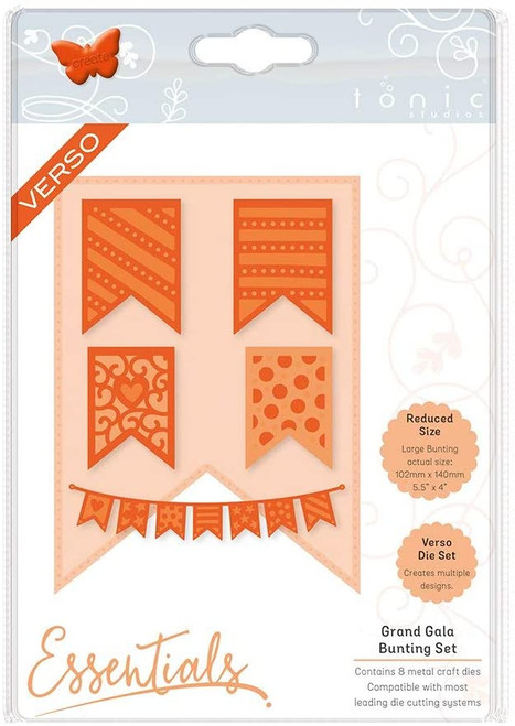 Tonic Studios Grand Gala Beautiful Bunting Die Set, Metal, Grey, 20.5 x 14.5 x 0.3 cm
