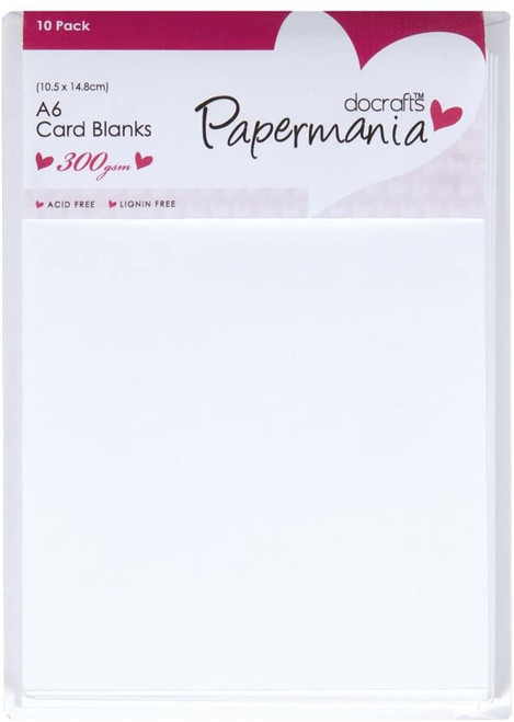 docrafts A6 Papermania Cards and Envelopes, White, 2.75 by 4-Inch