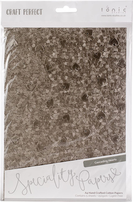 Craft Perfect A4 Handcrafted Cotton Papers - Cascading Hearts