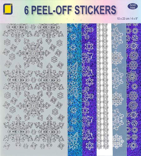 JEJE Peel-Off Stickers 6-Packs Snowflake Designs- 3.9902