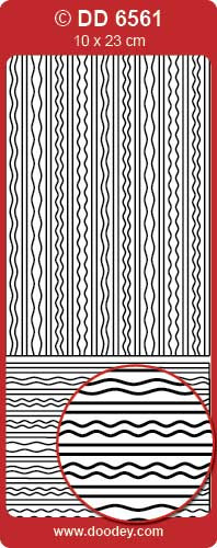 DD6561 Frames Lines Waves Borders SILVER Peel-Off Outline Metallic Style Sticker