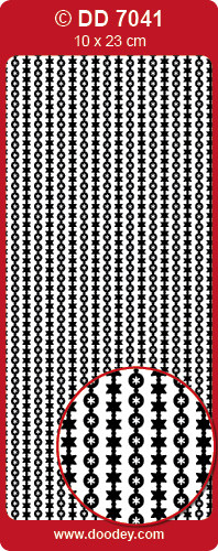 DD7041 Fine Flexible border Baubles and Stars WHITEPeel Stickers One 9x4 Sheet