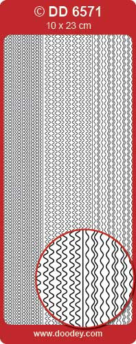 DD6571 Wavey Frames GOLD Peel Stickers One 9x4 Sheet