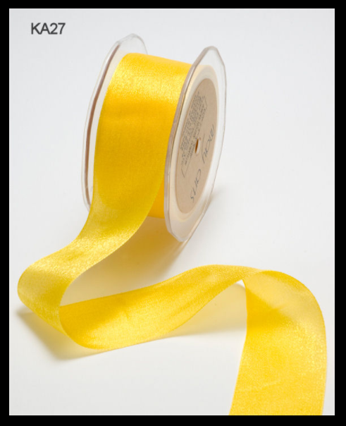 1 Inch Woven Iridescent Ribbon - KA27 - YELLOW