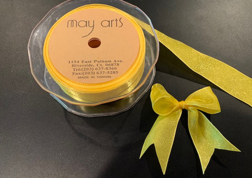 1 Inch Woven Iridescent Ribbon - KA27 - YELLOW