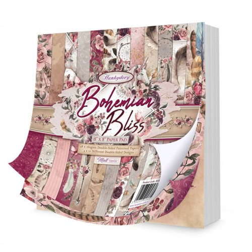Hunkydory Crafts Bohemian Bliss 8x8 Paper Pad 48-Double-Sided 150gsm Sheets